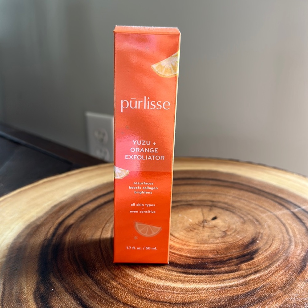 Purlisse brand.  Yuzu + orange exfoliater. Brand new never opened or used.